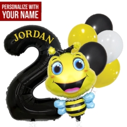 Bee Age 2 PERSONALIZED Balloon Bouquet